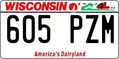 WI license plate 605PZM