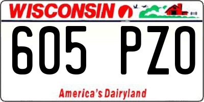 WI license plate 605PZO