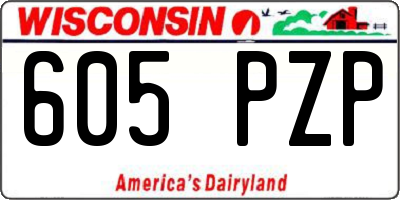 WI license plate 605PZP