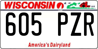 WI license plate 605PZR