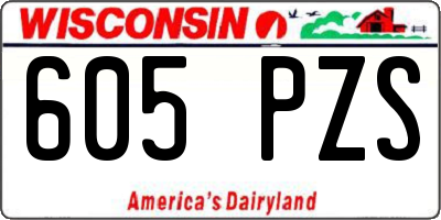 WI license plate 605PZS