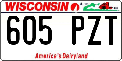 WI license plate 605PZT