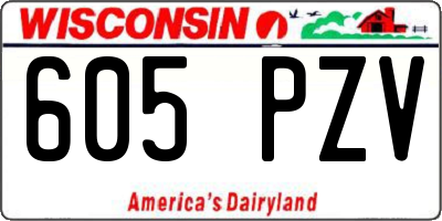 WI license plate 605PZV