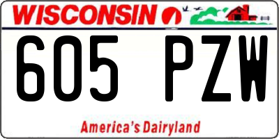 WI license plate 605PZW