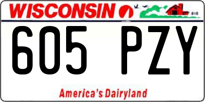 WI license plate 605PZY