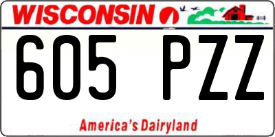 WI license plate 605PZZ