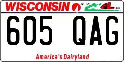 WI license plate 605QAG