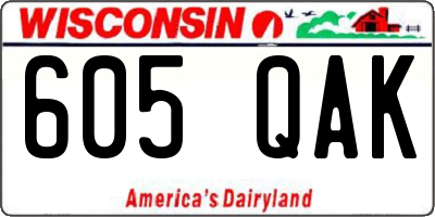 WI license plate 605QAK