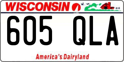 WI license plate 605QLA