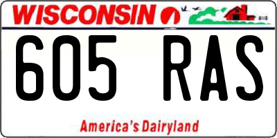WI license plate 605RAS
