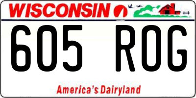 WI license plate 605ROG