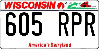 WI license plate 605RPR