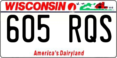 WI license plate 605RQS