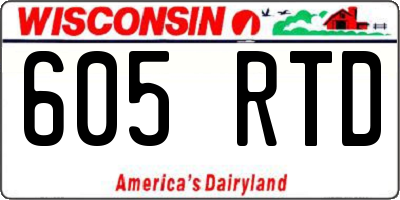 WI license plate 605RTD