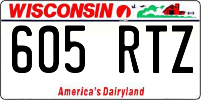 WI license plate 605RTZ
