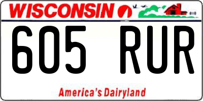 WI license plate 605RUR