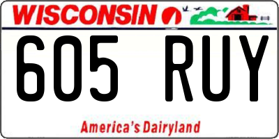 WI license plate 605RUY