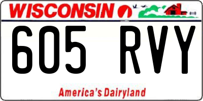 WI license plate 605RVY