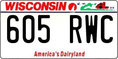 WI license plate 605RWC