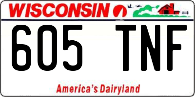 WI license plate 605TNF