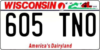 WI license plate 605TNO