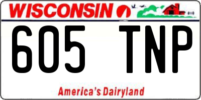WI license plate 605TNP