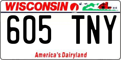 WI license plate 605TNY
