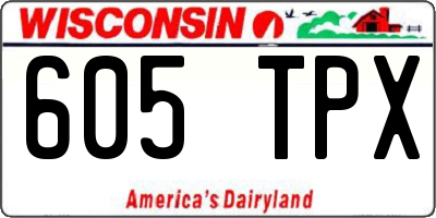 WI license plate 605TPX