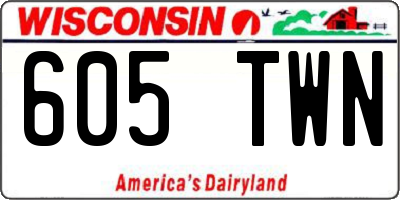 WI license plate 605TWN