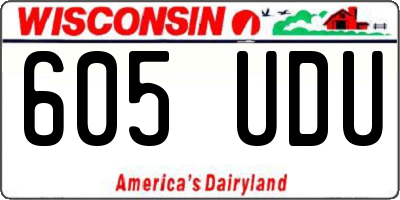 WI license plate 605UDU