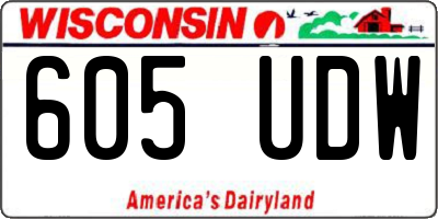 WI license plate 605UDW