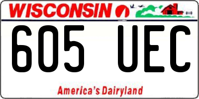 WI license plate 605UEC