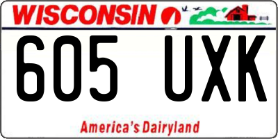WI license plate 605UXK
