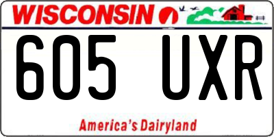 WI license plate 605UXR