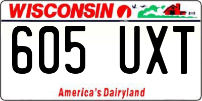 WI license plate 605UXT
