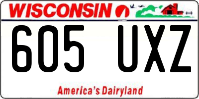 WI license plate 605UXZ