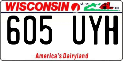 WI license plate 605UYH