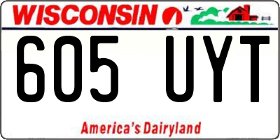WI license plate 605UYT