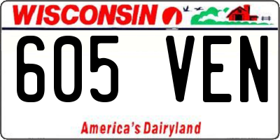 WI license plate 605VEN