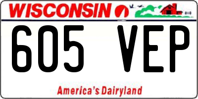 WI license plate 605VEP