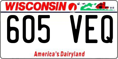 WI license plate 605VEQ