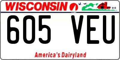 WI license plate 605VEU