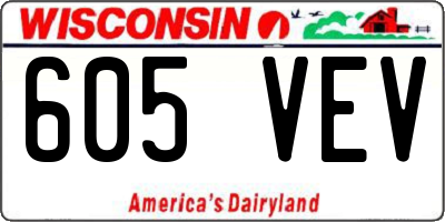 WI license plate 605VEV