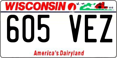WI license plate 605VEZ