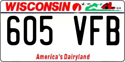 WI license plate 605VFB