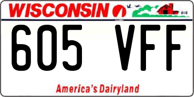 WI license plate 605VFF