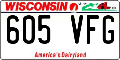 WI license plate 605VFG