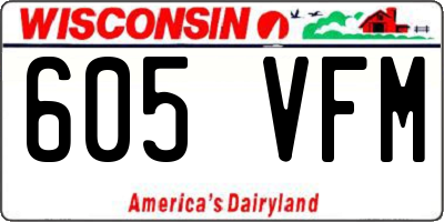 WI license plate 605VFM