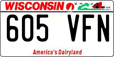 WI license plate 605VFN