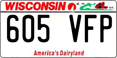 WI license plate 605VFP